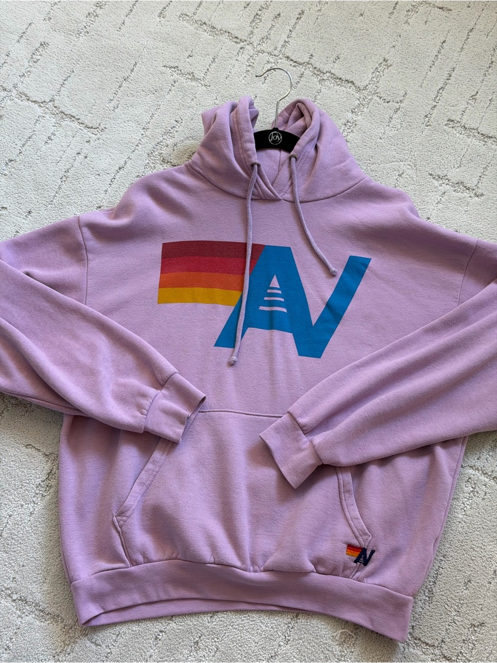 Aviator Nation Logo Pullover Hoodie Lavender purple Size Small